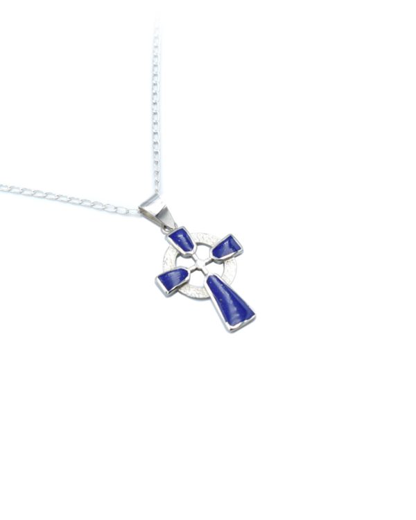 Cruz Celta – cruz de plata 925 con lapislázuli, GeoPiedra
